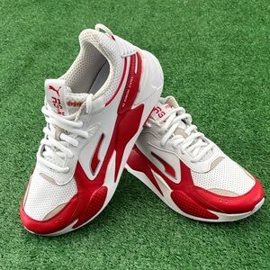 Puma RS-X Cyber Mens White Mesh Lace Up Low Top Sneakers Shoes